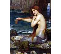 Wee Blue Coo John William Waterhouse Mermaid Old Master Painting Art Print Poster Wall Decor 12X16 Inch