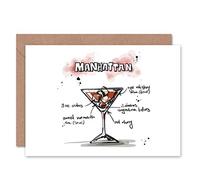 Wee Blue Coo MANHATTAN COCKTAIL DRINK BLANK GREETINGS BIRTHDAY CARD ART