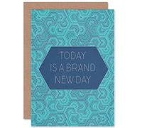 Wee Blue Coo Motivational Quote Today Is A New Day Blank Greeting Card Motivacional Citar