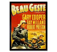 Wee Blue Coo Movie Film Beau Geste Cooper French Foreign Legion Hero Art Print Framed Poster Wall Decor 12X16 Inch