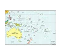 Wee Blue Coo Oceania 2012 Map Only Art Print Poster Wall Decor 12X16 Inch