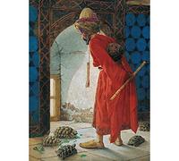 Wee Blue Coo Osman Hamdi Bey Tortoise Trainer Old Master Painting Art Print Poster Wall Decor 12X16 Inch