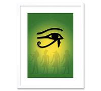 Wee Blue Coo PAINTING ANCIENT EGYPTIAN GODS EYE HORUS RA FRAMED ART PRINT F97X665 Decoración de la pared del cartel enmarcado impresión 9x7 pulgadas