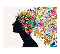 Wee Blue Coo Painting Illustration Abstract Psychedelic Hair Design Art Print Poster Wall Decor 12X16 Inch