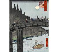 Wee Blue Coo PAINTING JAPANESE WOODBLOCK PRINT BRIDGE TO FORT OVER RIVER NEW FINE ART PRINT POSTER PICTURE 30x40 CMS CC3458