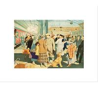 Wee Blue Coo Painting Perth Rail Station Train Scotland Britain Impresión del Arte 12 x 16 Pulgadas