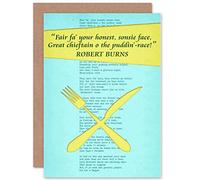Wee Blue Coo PAINTING POEM LYRICS ROBERT BURNS TO A HAGGIS ART GREETING CARD