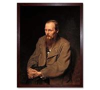 Wee Blue Coo Painting Portrait Perov Author Fyodor Dostoyevsky Art Print Framed Poster Wall Decor 12X16 Inch