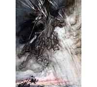 Wee Blue Coo Painting Rhinegold And The Valkyries Frontis Fantasy Art Print Poster Wall Decor 12X16 Inch