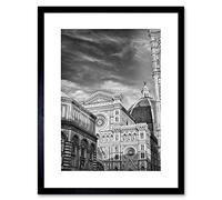 Wee Blue Coo Photo Architecture Florence Duomo Cathedral Black White Italy Lámina Enmarcada 12 x 16 Pulgadas