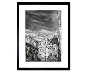 Wee Blue Coo Photo Architecture Florence Duomo Cathedral Black White Italy Lámina Enmarcada 12 x 16 Pulgadas