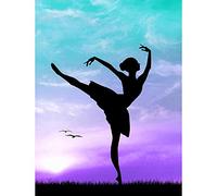 Wee Blue Coo Photo Mock Up Silhouette Sunset Ballet Dancer Art Print Poster Wall Decor 12X16 Inch