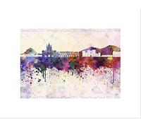 Wee Blue Coo PINTURA CITYSCAPE NÁPOLES SKYLINE PINTURA SPLASH ARTE MARCADO IMPRESIÓN MONTAJE B12X13525