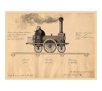 Wee Blue Coo - Póster de Tren de Acuarela (30,5 x 40,6 cm)