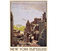 Wee Blue Coo Prints Travel Tourism New York Manhattan City Harbour New Fine Art Print Poster Picture 30x40 cms Viajar Gira Nueva York Ciudad Puerto Lámina Póster Imagen