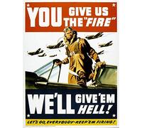 Wee Blue Coo Prints War WWII USA Pilot Fighter Jet Fine Art Print Poster 30X40 CM 12X16 IN Guerra Segunda Guerra Mundial Estados Unidos de America Piloto Lucha Lámina Póster