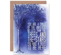 Wee Blue Coo Quote Desiderata Stars Child Universe Inspiration Motivation Sealed Greeting Card Plus Envelope Blank inside Citar Estrellas Motivación
