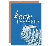 Wee Blue Coo Scotland Flower Quote Keep the Heid Sealed Greeting Card Plus Envelope Blank inside Escocia Flor Citar