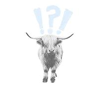 Wee Blue Coo Scottish Highland Hairy Coo Cow Surprised Expression Scotland Impresión del Arte 12 x 16 Pulgadas