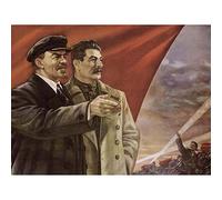 Wee Blue Coo Stalin Lenin Communism Red Flag Soviet USSR October Art Print Poster Wall Decor 12X16 Inch