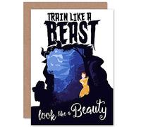 Wee Blue Coo Train Like A Beast Gym Motivational Blank Greeting Card Entrenar Motivacional