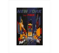 Wee Blue Coo Travel Tourism Twa New York USA Colour City USA Impresión del Arte 12 x 16 Pulgadas