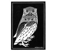 Wee Blue Coo Two Owls Illustration Julie De Graag Unframed Impresión del Arte 12 x 16 Pulgadas