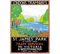 Wee Blue Coo Vintage Advert Transport London Tramways St James Park Art Print Poster Wall Decor 12X16 Inch