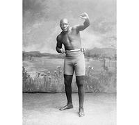 Wee Blue Coo Vintage Jack Johnson Boxer Champion World Fist Art Print Poster Wall Decor 12X16 Inch