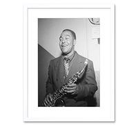 Wee Blue Coo Vintage Portrait Jazz Sax Legend Charlie Parker Bird Lámina Enmarcada 12 x 16 Pulgadas