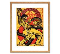 Wee Blue Coo Vote Communist Capitalism Communism Snake Germany Lámina Enmarcada 12 x 16 Pulgadas