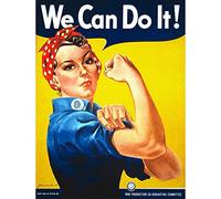 Wee Blue Coo War Second World We Can Do It Women USA Vintage Art Print Poster Wall Decor 12X16 Inch