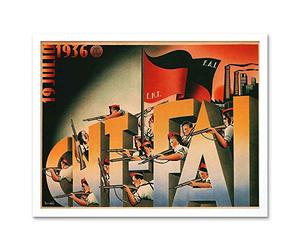 Wee Blue Coo War Spanish Civil 19 July 1936 Cnt Fai Republican Outbreak Spain Art Print Framed Poster Wall Decor 12X16 Inch