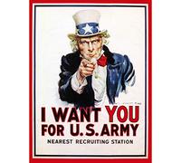 Wee Blue Coo War Uncle Sam I Want You Iconic USA Vintage Poster Art Print 12x16 Inch 30x40cm 1121PY