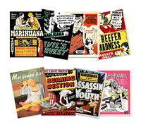 Wee Blue Coo Weed Reefer Madness Cannabis Marijuana Drugs Unframed Wall Art Print Poster Home Decor Premium Pack of 8