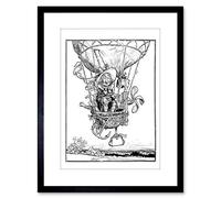 Wee Blue Coo WILLIAM HEATH ROBINSON UNCLE LUBIN HOT AIR BALLOON FRAMED ART PRINT F97X11089 Decoración de la pared del cartel enmarcado impresión 9x7 pulgadas