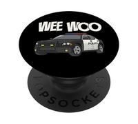 Wee Woo Cop Police Funny Police Officer Patrol Car Gifts PopSockets PopGrip Adhesivo