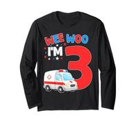 Wee Woo I Am 3 Años Edad 3 Niños Cumpleaños Manga Larga