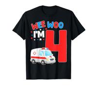 Wee Woo I Am 4 Años Edad 4 Niños Cumpleaños Camiseta