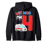 Wee Woo I Am 4 Años Edad 4 Niños Cumpleaños Sudadera con Capucha