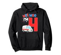 Wee Woo I Am 4 Años Edad 4 Niños Cumpleaños Sudadera con Capucha