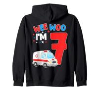Wee Woo I Am 7 Años Edad 7 Niños Cumpleaños Sudadera con Capucha