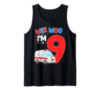 Wee Woo I Am 9 Años Edad 9 Niños Cumpleaños Camiseta sin Mangas