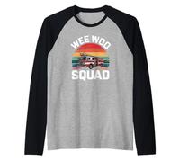 Wee Woo Squad - Camión de Bomberos para niños, vehículo de Emergencia Retro Camiseta Manga Raglan