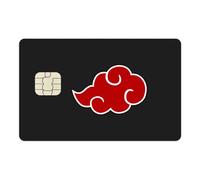 Weeb Akatsuki Nubes Tarjetas de Crédito Skin Pegatinas Tarjetas de Crédito Tarjetas de Crédito Pegatinas Anime Tarjetas de Crédito Pegatinas - Elegante Protección para sus Tarjetas, Negro , Large