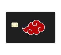 Weeb Akatsuki Nubes Tarjetas de Crédito Skin Pegatinas Tarjetas de Crédito Tarjetas de Crédito Pegatinas Anime Tarjetas de Crédito Pegatinas - Elegante Protección para sus Tarjetas, Negro , Small