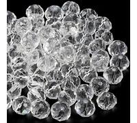 Weebee Rondelle Cuentas de cristal facetadas espaciadoras sueltas para hacer pulseras, collares, aretes, joyas, 100 piezas (blanco-6 mm)