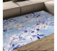 WEECHAINGE Acuarela Floral 140x200cm Alfombras Flor Vegetal Vibrante estética Natural Alfombra Antideslizante alfombras Lavable Pelo bajo para Dormitorio Entrada kitche