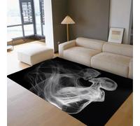 WEECHAINGE Alfombra 100x150cm oscuras y soñadoras para salón Pareja de fantasía Misty Kiss Alfombrilla Negra Que no muda moqueta Moderna con Respaldo Antideslizante Tapete Interior Suaves la del