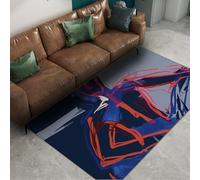 WEECHAINGE Alfombra 120x150cm Antideslizantes Salón Arte Abstracto Alfombrilla Grafiti para guardería Niños Dormitorio de niñas Decoración del hogar Tapete Azules Lavables Resistentes a Manchas Que